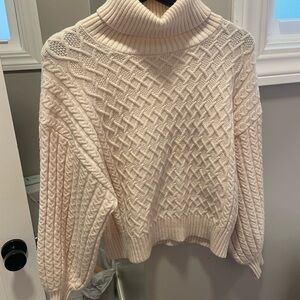 White Cream Cable Knit Sweater